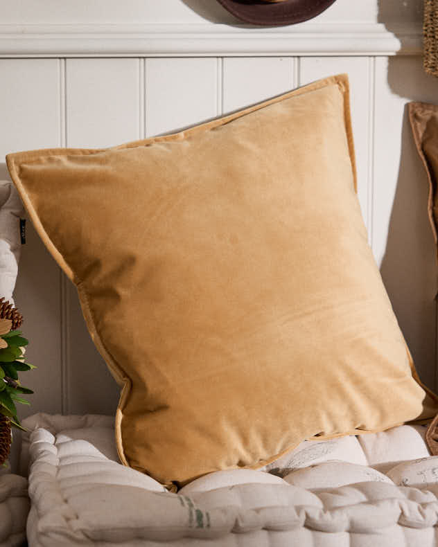 Gold Polyester & Duck feathers and down Cushions - Honey Gold Soft Cushion