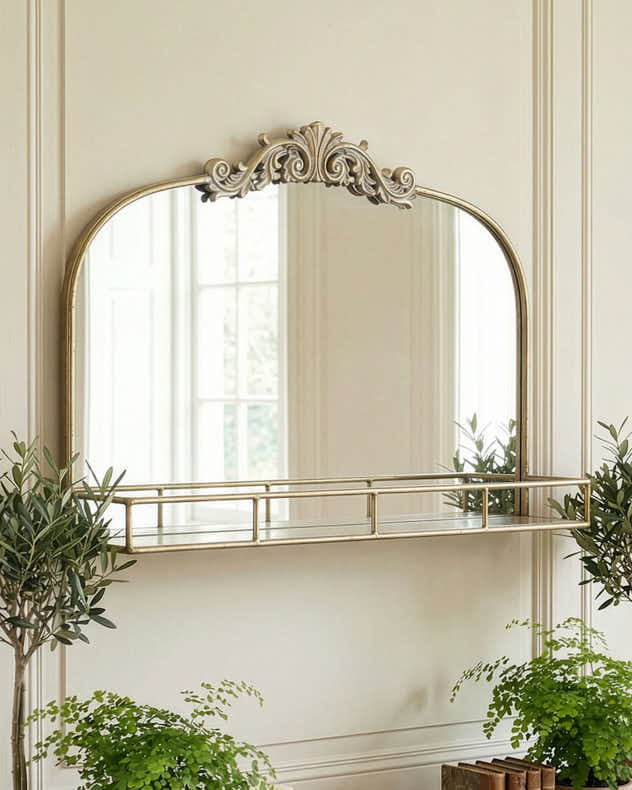 Heritage Gold Mirror &amp; Shelf
