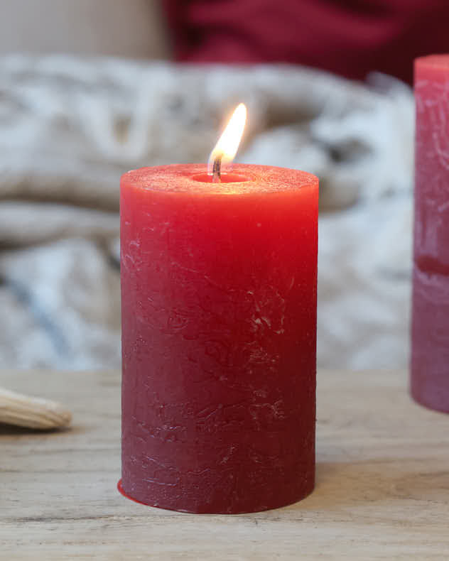 Set of 3 Deep Red Candles