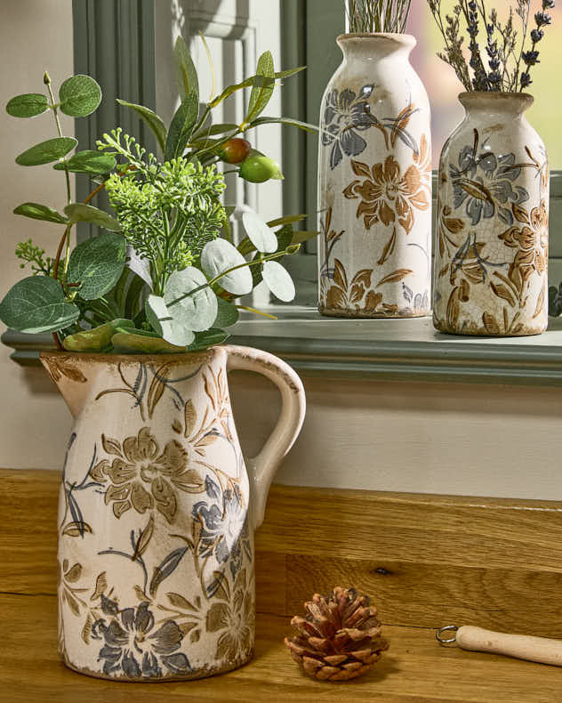 Ivory and Blue Vase Collection