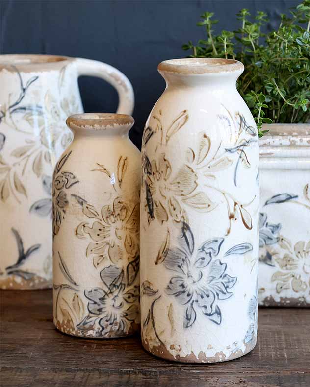 Ivory and Blue Vase Collection