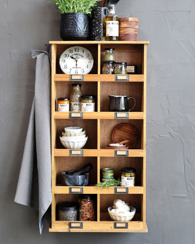 Apothecary Style Wooden Shelf