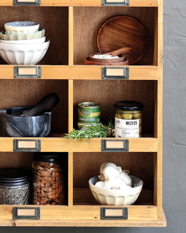 Apothecary Style Wooden Shelf