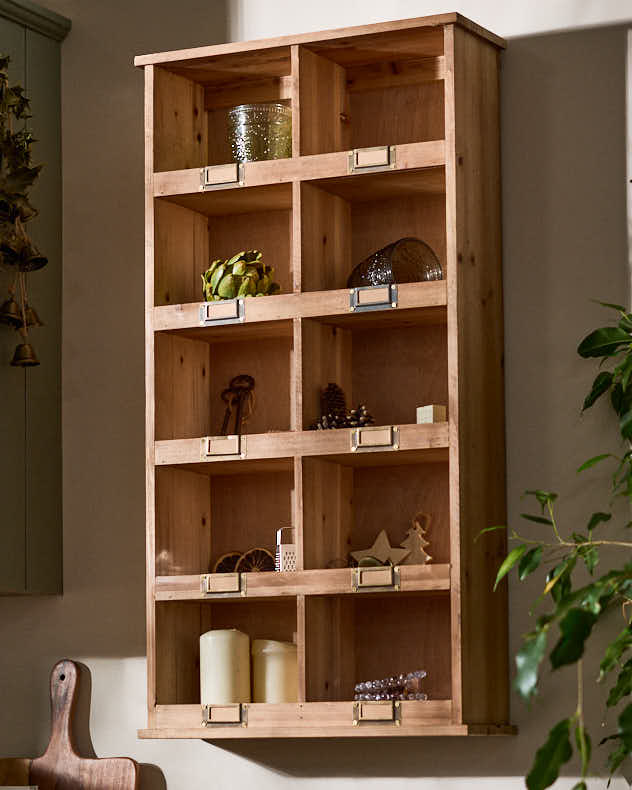 Apothecary Style Wooden Shelf