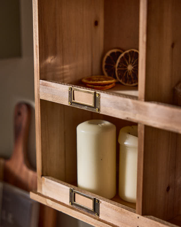 Apothecary Style Wooden Shelf