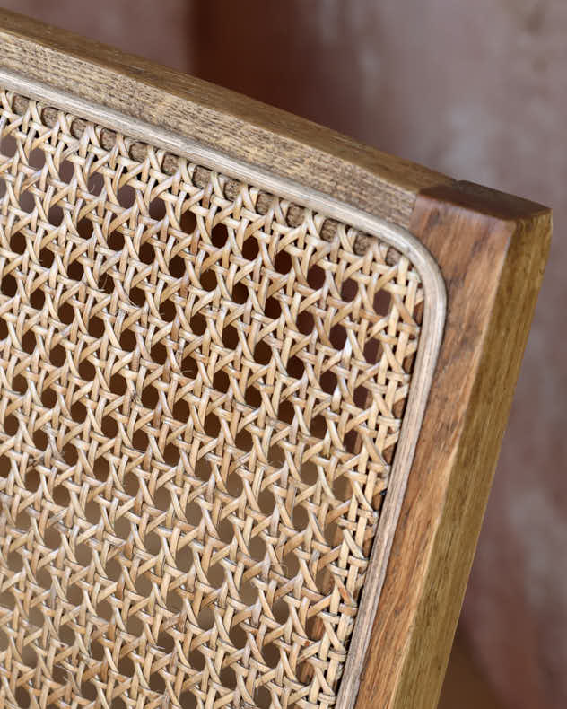 Countryside Oak Wood Rattan Chair
