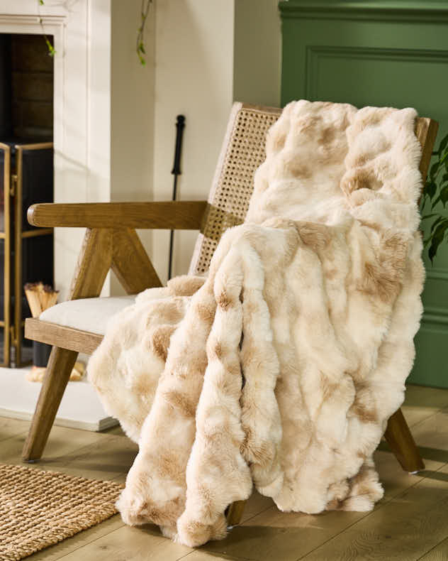 Brown Faux Fur Throw
