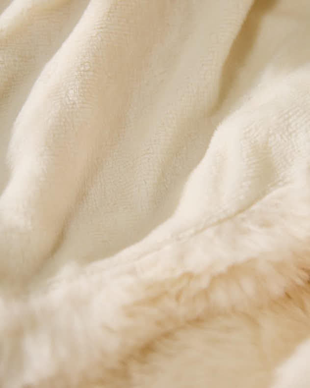Ivory Faux Fur Throw