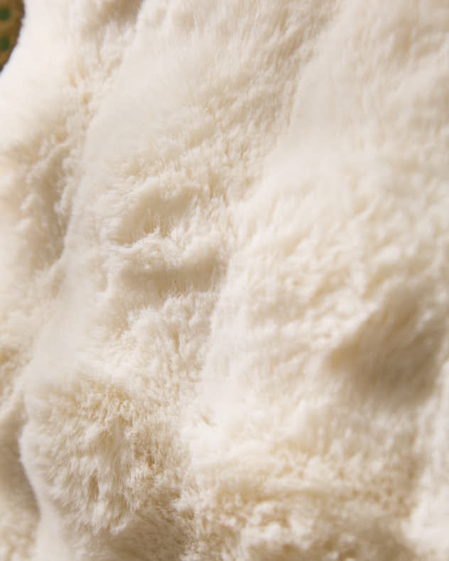 Ivory Faux Fur Cushion