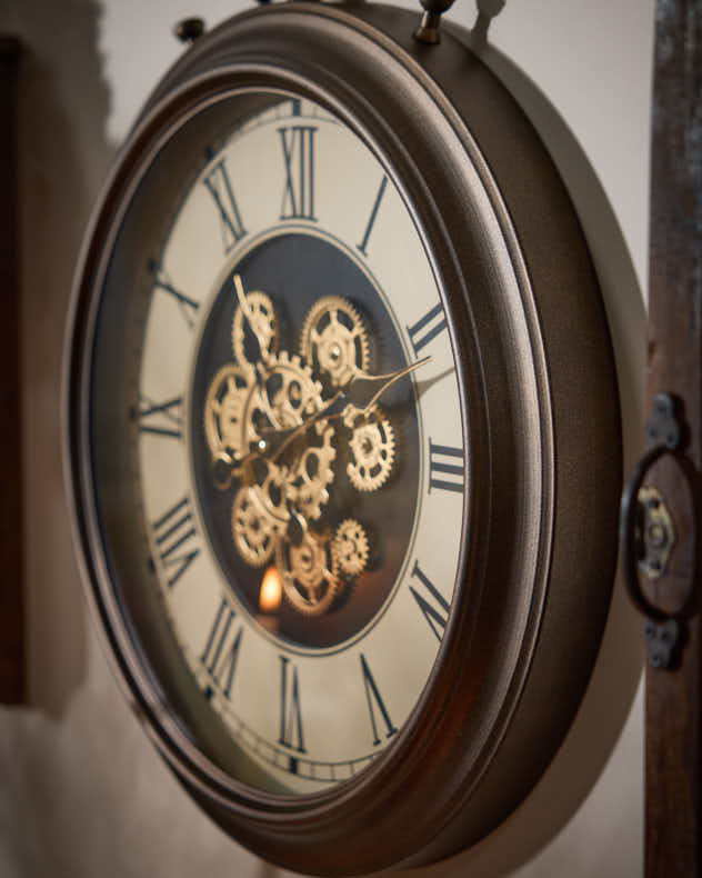 Clocks - Antique Brass Mechanical Wall Clock