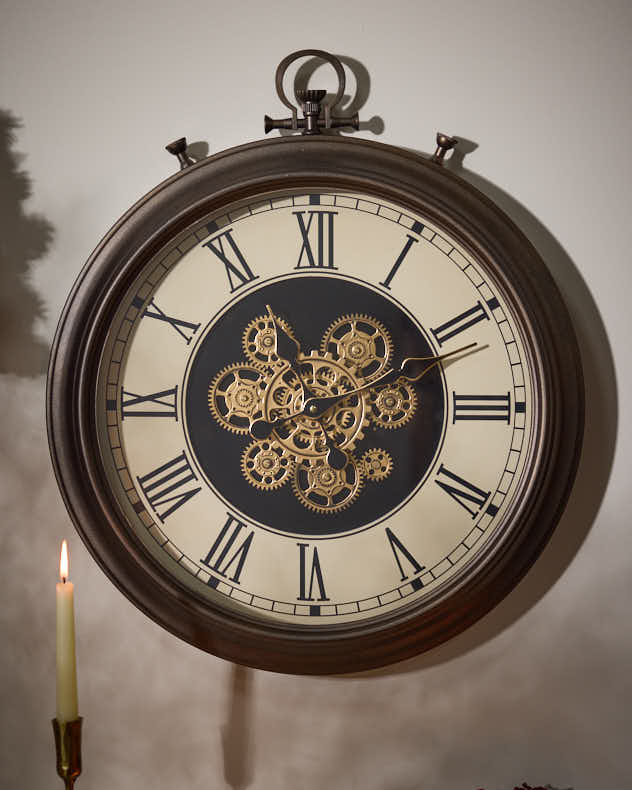 Clocks - Antique Brass Mechanical Wall Clock