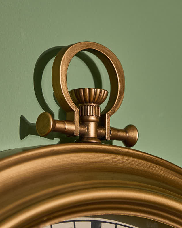 Vintage Brass Effect Mechanical Wall Clock
