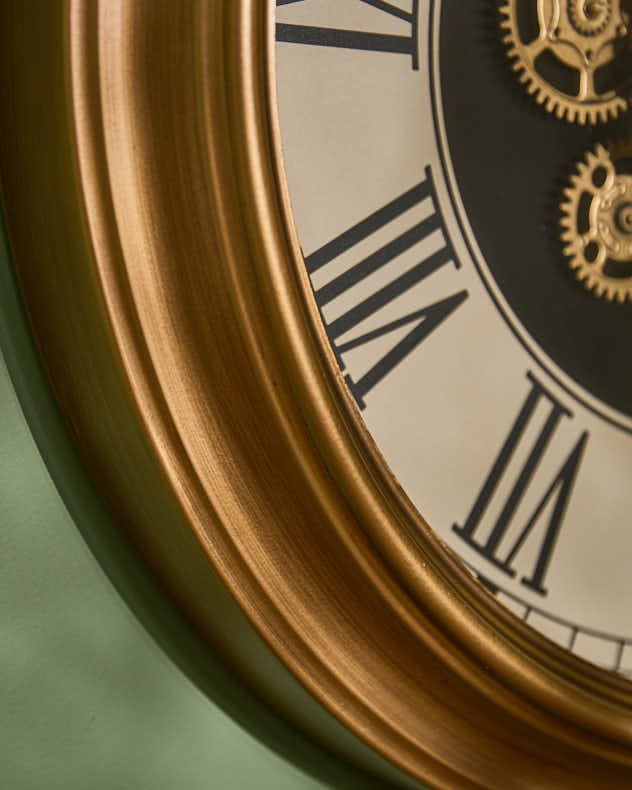 Vintage Brass Effect Mechanical Wall Clock