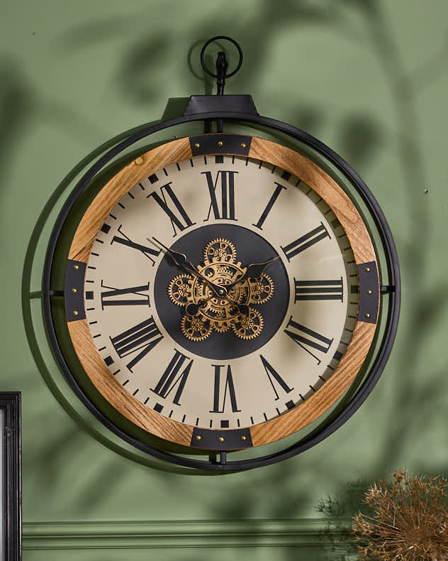 Vintage Wood Mechanical Wall Clock