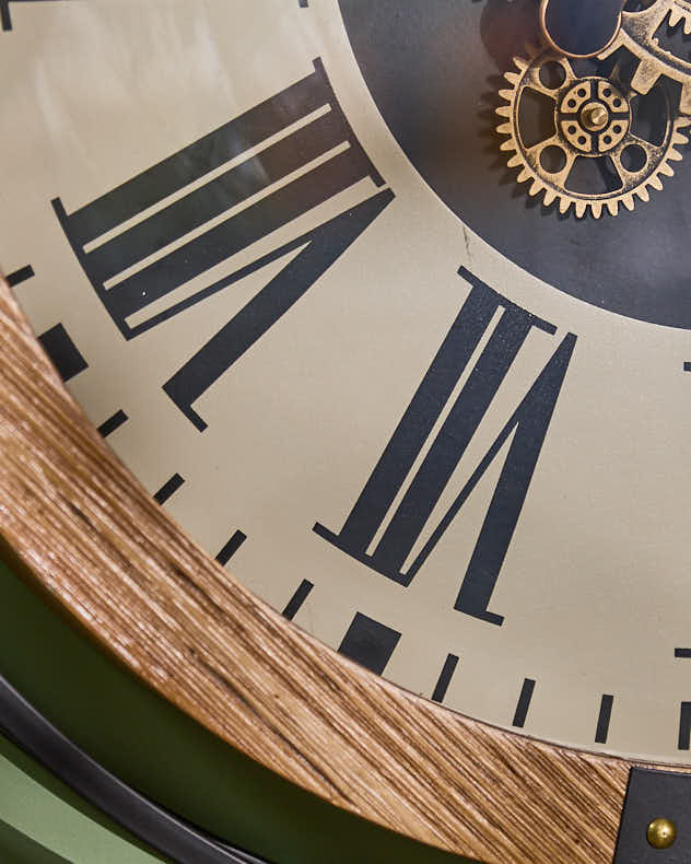 Vintage Wood Mechanical Wall Clock