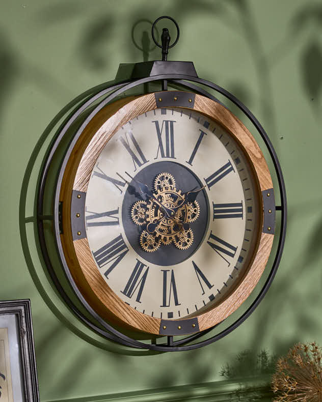 Vintage Wood Mechanical Wall Clock