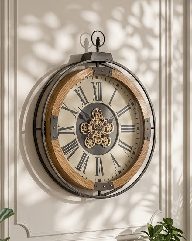 Clocks - Vintage Wood Mechanical Wall Clock