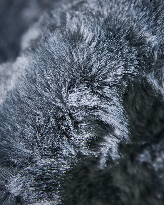 Slate Blue Luxe Faux Fur Throw