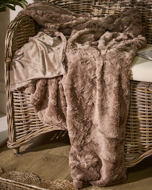 Brown 100% Polyester Throws - Truffle Textured Throw