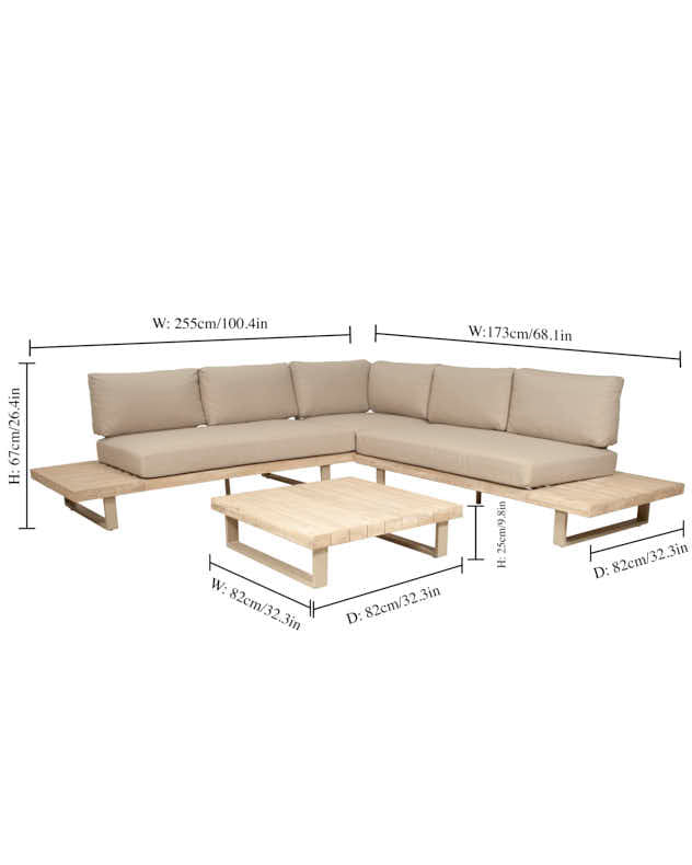Garden Furniture - Glenwood Corner Sofa Set - Beige