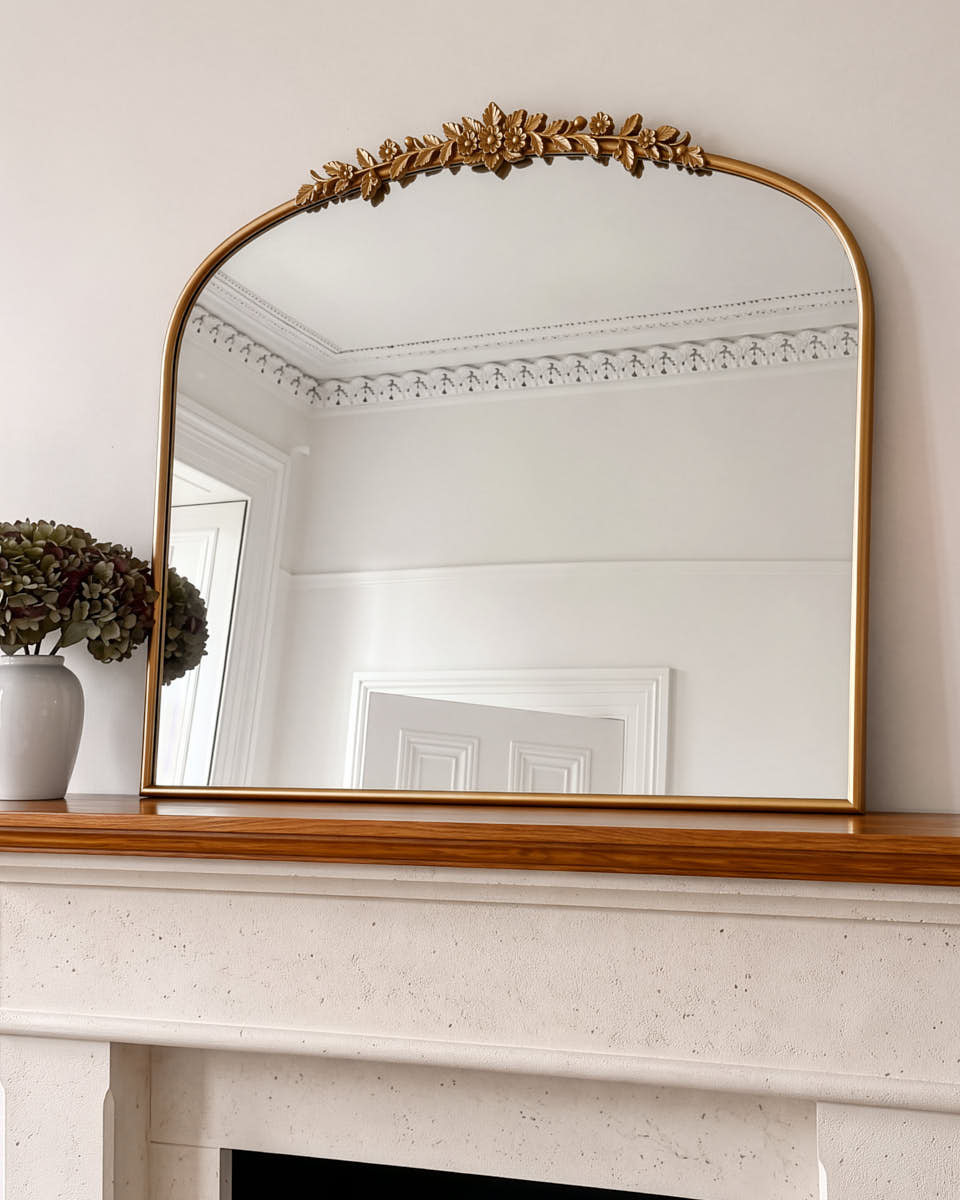 Gilded Foliage Overmantel Mirror 61cm x 82cm