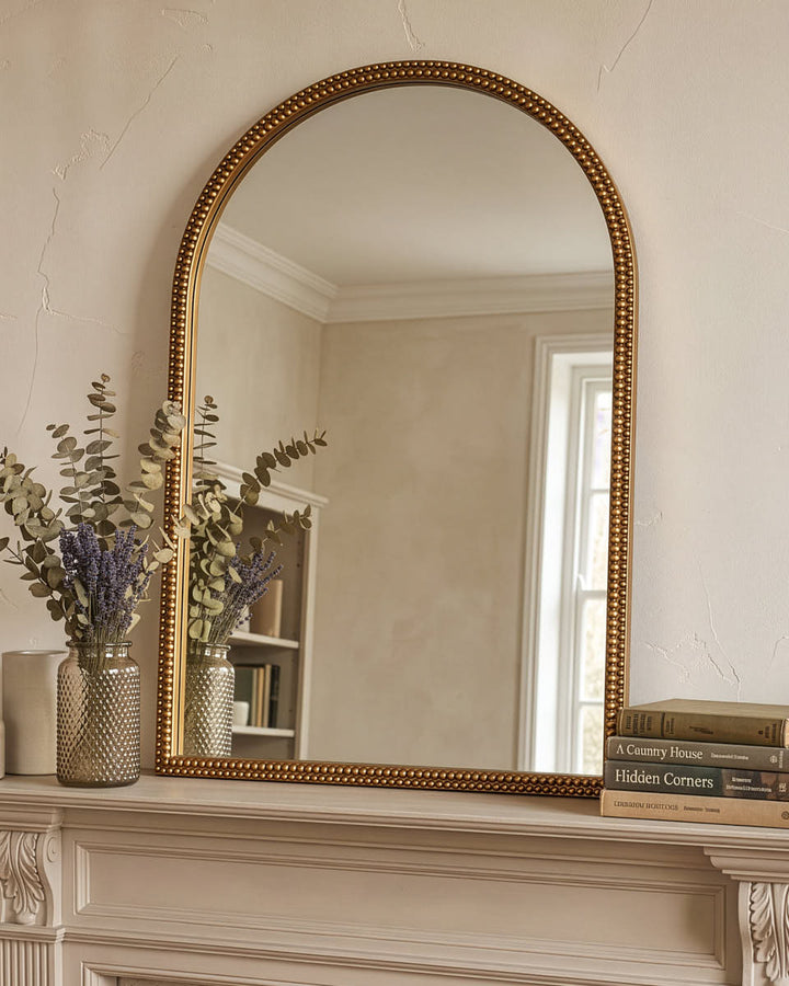 Beaded Gold Vanity Mirror 77cm x 56cm