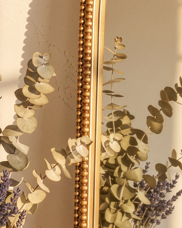 Beaded Gold Vanity Mirror