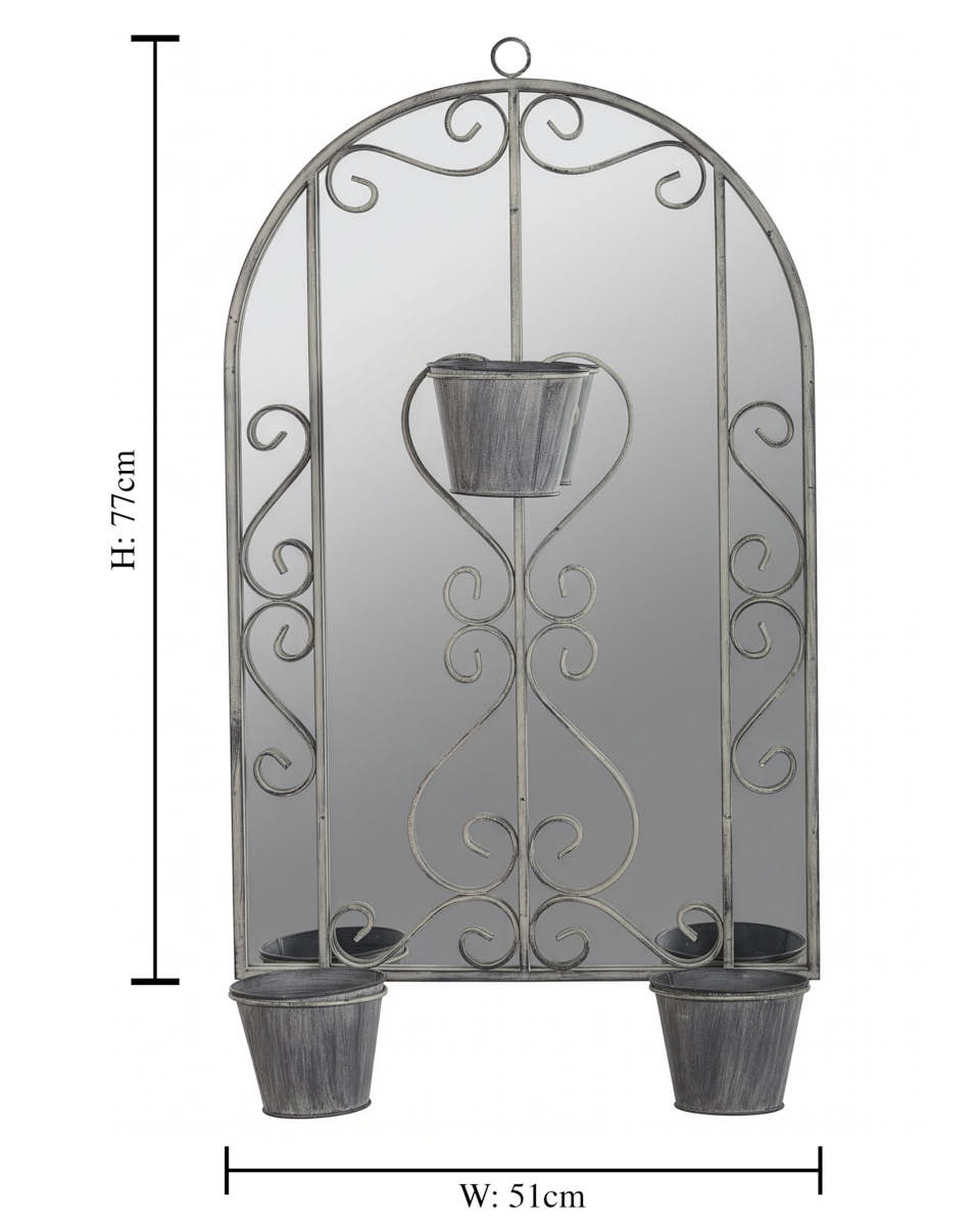Mirrored Arch Plant Pot Holder