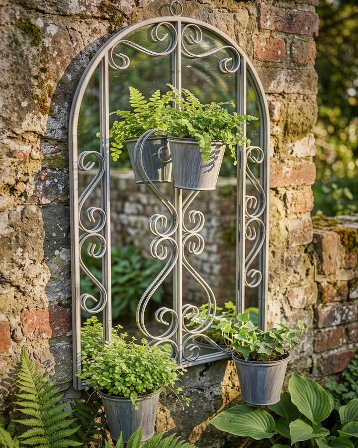 Mirrored Arch Plant Pot Holder