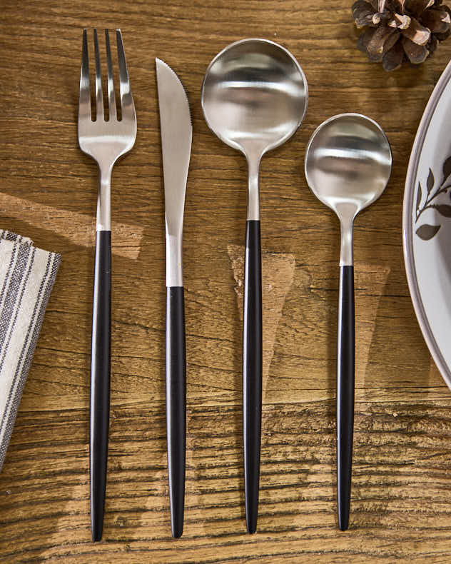Silver Silver Stainless Steel Cutlery Set - Contemporary 16pc Cutlery Set