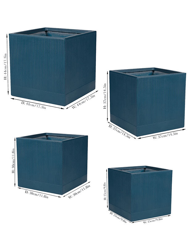 Agri Blue Ribbed Planter Collection