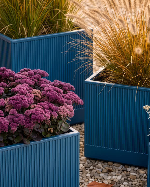 Agri Blue Ribbed Planter Collection