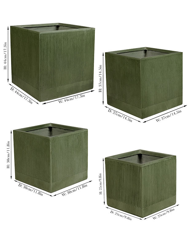 Pots &amp; Planters - Agri Green Ribbed Planter Collection