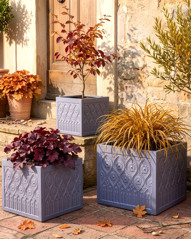 Siena Grey Embossed Planter Collection