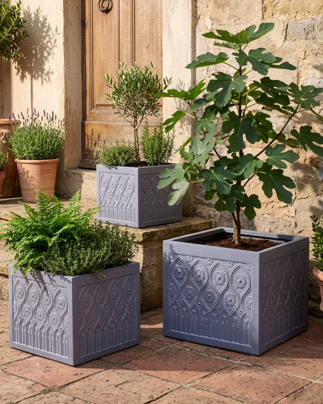 Siena Grey Embossed Planter Collection