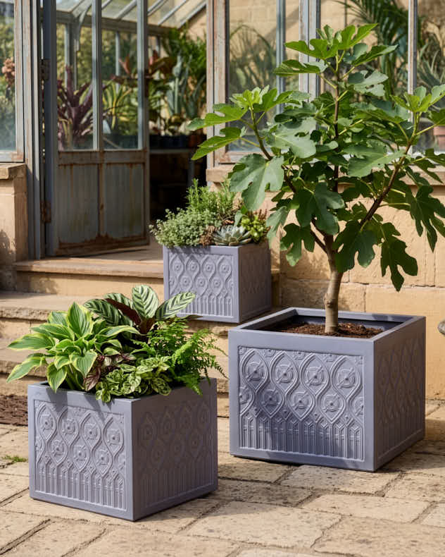 Siena Grey Embossed Planter Collection