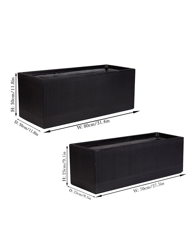 Mela Wide Black Planter Collection