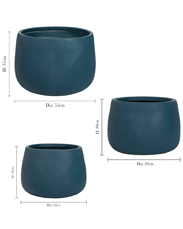 Pots &amp; Planters - Kalo Blue Symmetry Stripe Planter Collection