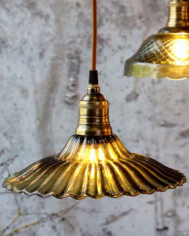 Olive Fleur Glass Ceiling Shade