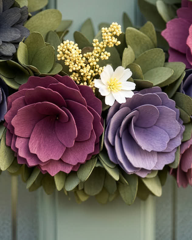 Personalised Lilac Summer Floral Wreath