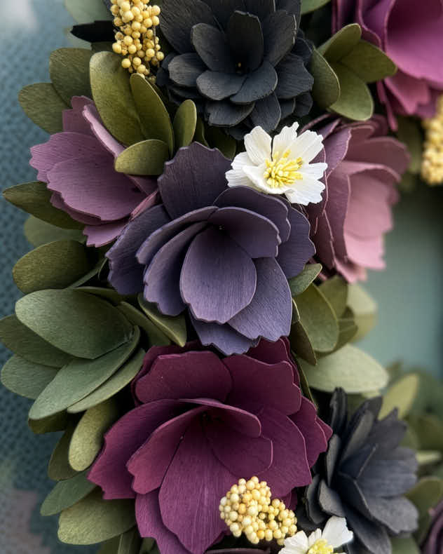 Personalised Lilac Summer Floral Wreath