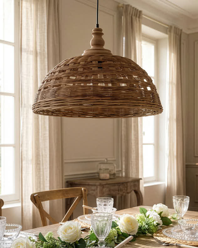 Rattan Dome Ceiling Shade