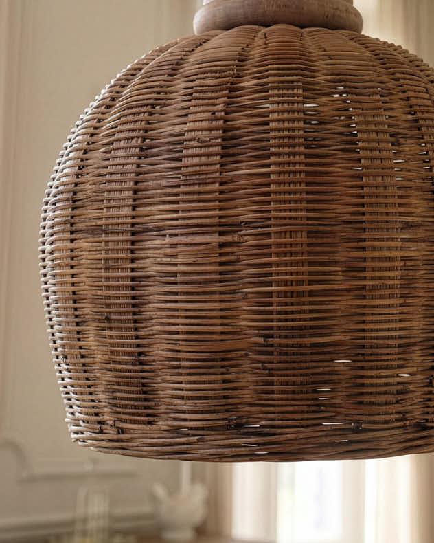 Ceiling Light Fixtures - Rattan Bell Ceiling Light Shade