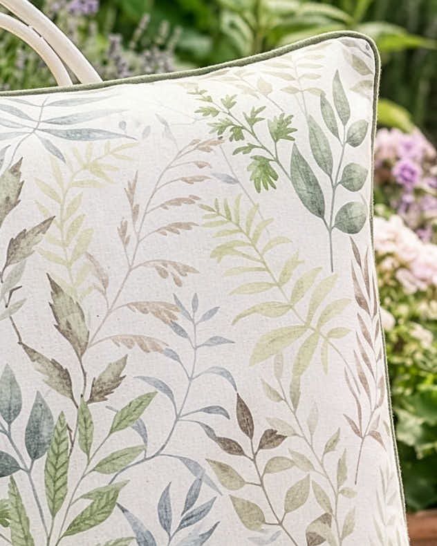 Green Botanical Outdoor Square Cushion