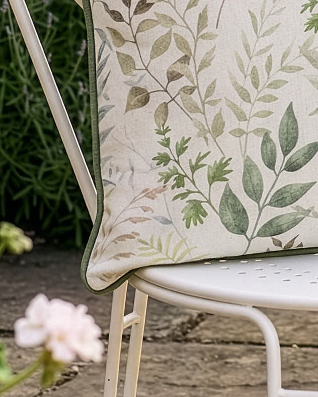 Green Botanical Outdoor Square Cushion
