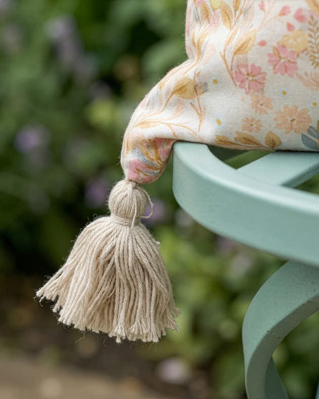 Cushions - Pink Gardenia Outdoor Tassel Cushion