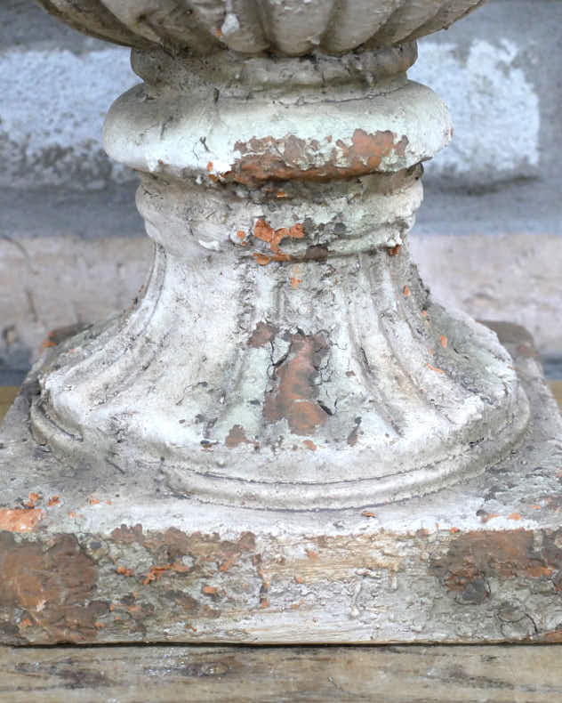 Distressed Vintage Style White Urn Planter