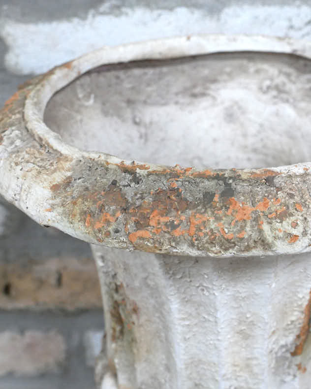 Distressed Vintage Style White Urn Planter