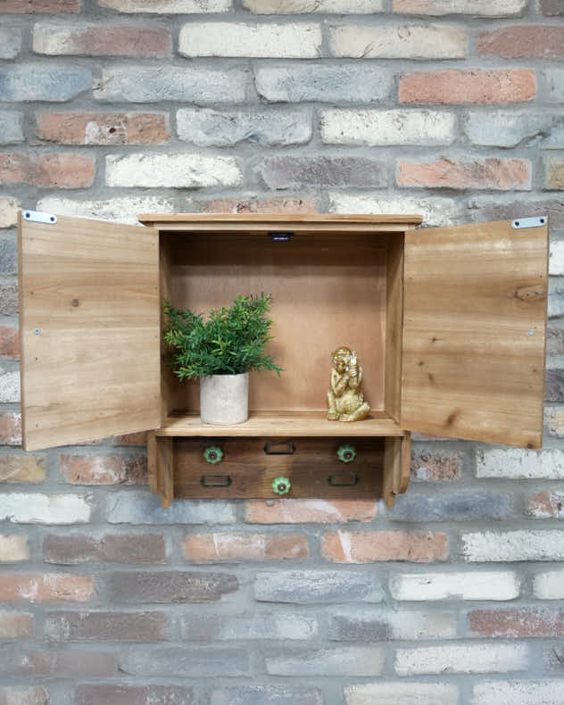 Multi Tone Geometric Wood Wall Cabinet