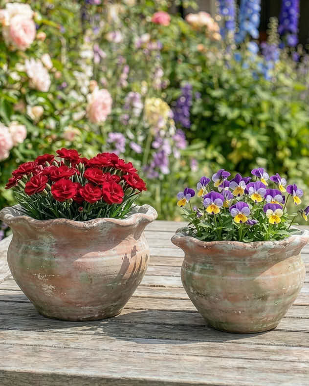 Terracotta Pie Crust Planters